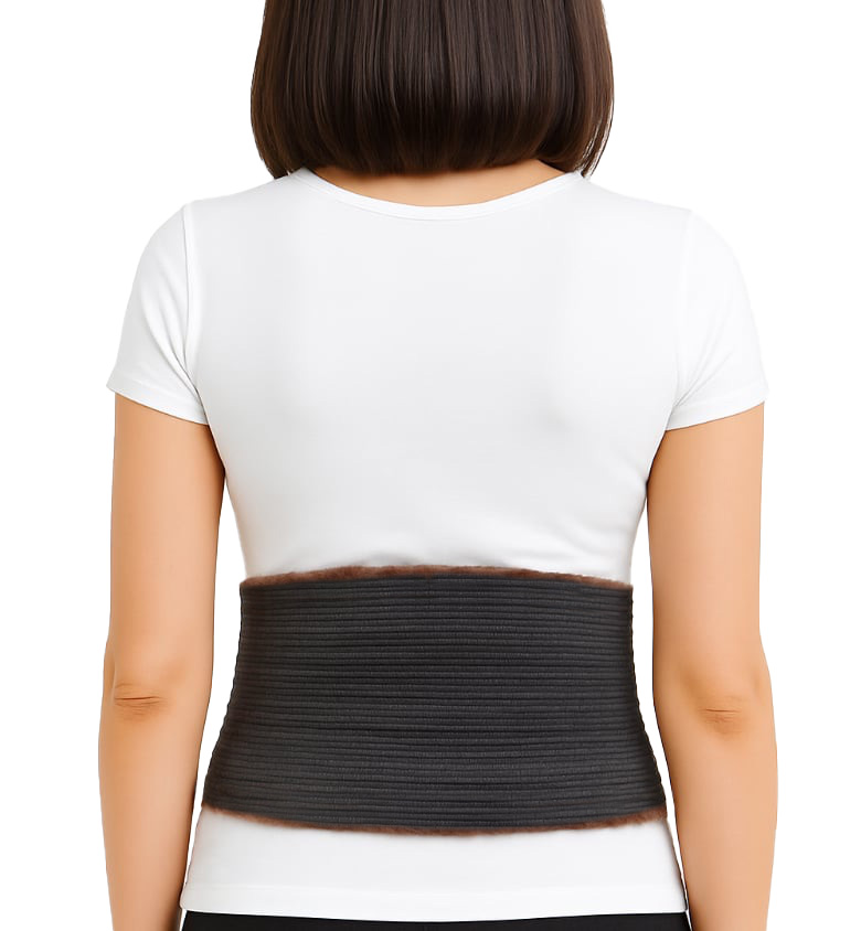 Centură lombară cu blană de iepure