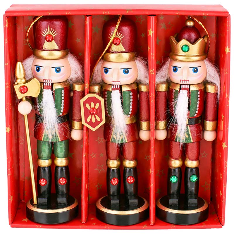 Spărgător de nuci decorativ pentru bradul de Crăciun 3 buc. 13cm