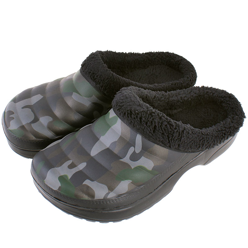 Șlapi izolați pentru bărbați, camuflaj închis