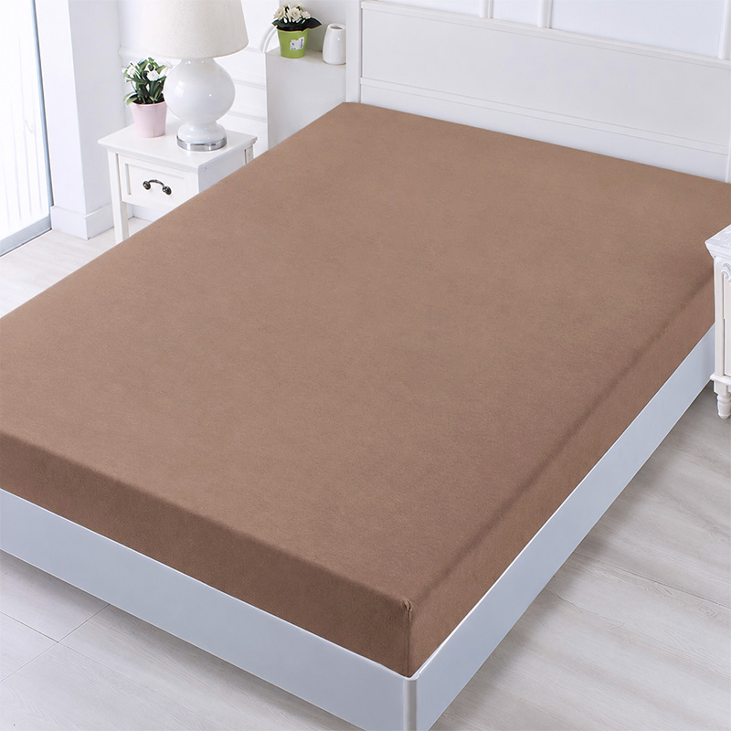 Cearșaf din bumbac pentru pat 180x200+25 cm maro deschis