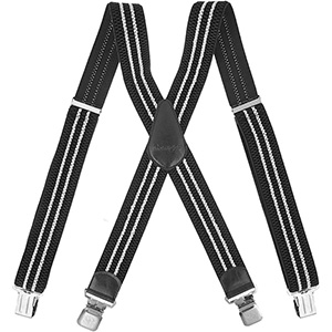 Bretele late pentru pantaloni alb-negru 4 cm