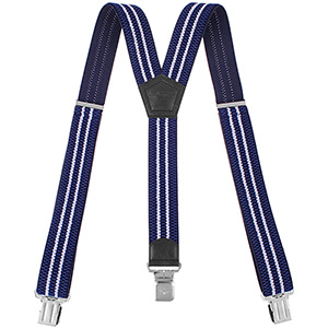 Bretele late pentru pantaloni albastru-alb 4 cm