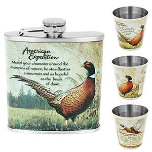 Butelcă Fazan cu 3 pahare