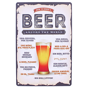 Tablă metalică Retro Beer 30x20 cm