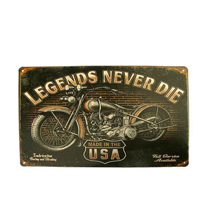 Tablă retro LEGENDS NEVER DIE 30x20cm