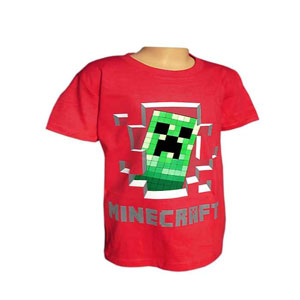 Tricou pentru copii, Minecraft, roșu