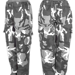 Pantaloni de camuflaj pentru copii 110/140 alb-negru