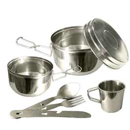 Set camping inox, 7 piese 