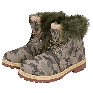 Ghete de iarnă pentru femei cu blană W37 camo