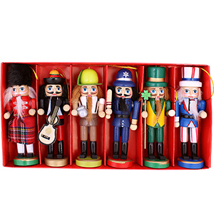 Figurine din lemn, Spărgător de nuci, 6 buc., casetă, 13 cm