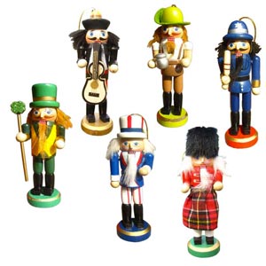 Figurine din lemn, Spărgător de nuci, 6 buc., casetă, 13 cm
