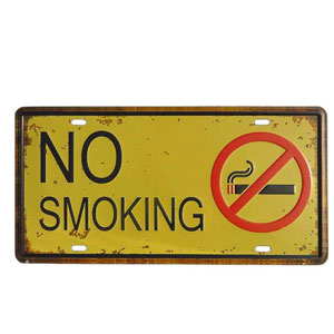 Plăcuță metalică NO SMOKING