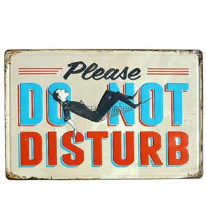 Tablă metalică retro Please do not disturb 30 x 20 cm