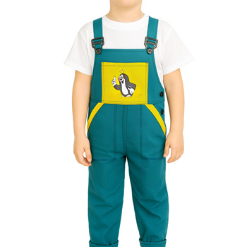 Pantaloni de lucru pentru copii cârtiță verde-galben 104-134