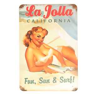 Tablă metalică retro La Jolla California