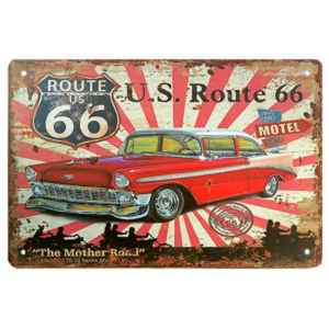 Tablă de lemn retro U.S. Route 66 Motel Vacancy