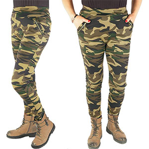 Colanți izolați camuflaj kaki Bamboo M02