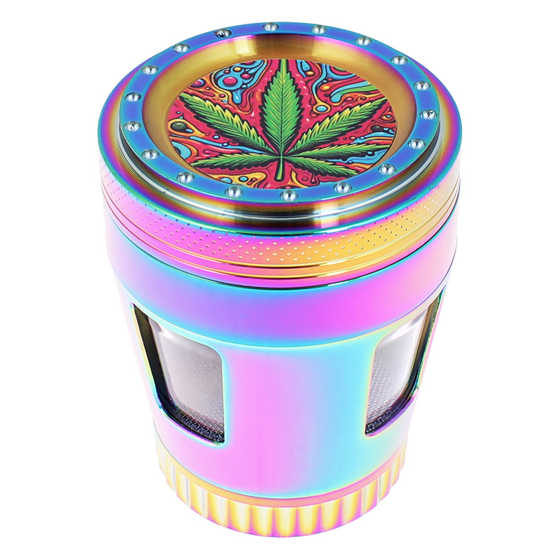 Grinder metalic cu imagine de marijuana