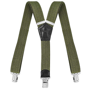 Bretele pentru pantaloni verzi, lățime 4 cm, 3 cleme