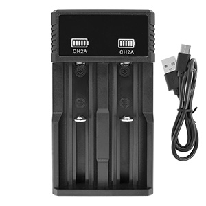 Încărcător pentru 2 baterii 18650 Li-ion 3,7V CH2A