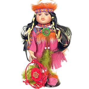 Păpușă de porțelan indianca Pocahontas