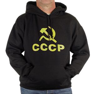 Hanorac CCCP negru, litere galbene
