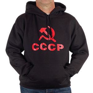 Hanorac CCCP negru, inscripție roșie