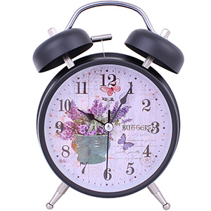 Ceas deșteptător retro Lavender negru 16 cm