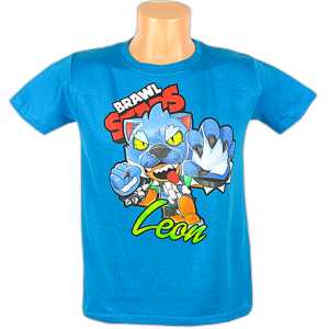 Tricou de copii Brawl stars Leon albastru