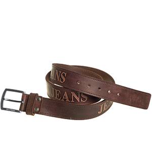 Curea din piele JEANS maro închis
