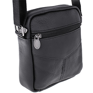 Geantă bărbătească din piele, neagră, pentru umăr 401