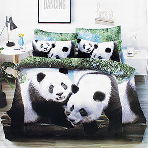 Lenjerie de pat set 7 piese 5D Panda din bumbac