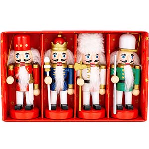 Set de 4 spărgători de nuci decorativi pentru bradul de Crăciun, 10cm