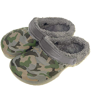 Papuci izolați pentru bărbați, camuflaj gri