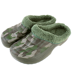 Papuci izolați pentru bărbați, camuflaj verde