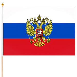 Drapel Rusia cu stemă 40x30cm