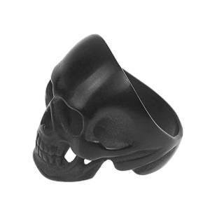 Inel negru din oțel chirurgical Craniu