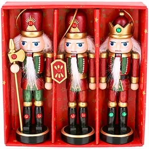 Spărgător de nuci decorativ pentru bradul de Crăciun 3 buc. 13cm