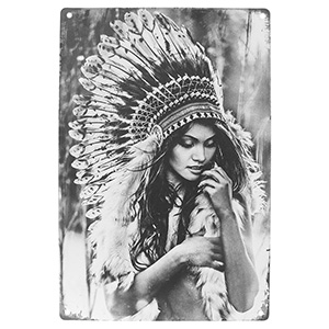 Plăcuță metalică Indian 20x30 cm