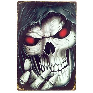 Plăcuță retro Craniu 20x30