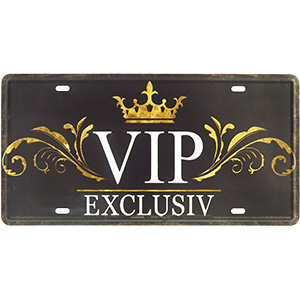 Tablă retro număr de înmatriculare VIP Exclusiv 30x15 cm