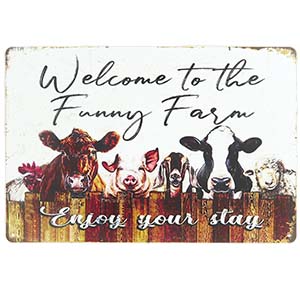 Tablă metalică Funny Farm 30x20cm