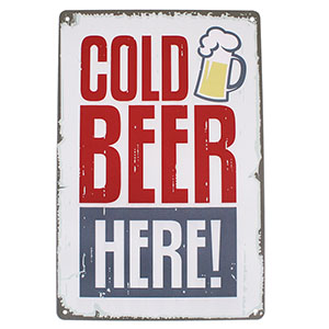 Tablă retro Cold Beer 30x20 cm