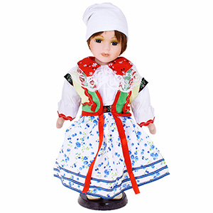 Păpușă din porțelan în costum popular