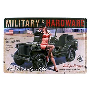  Tablă retro metalică, Military, 30x20cm