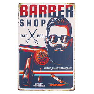 Tablă retro pentru frizerie 20x30 cm