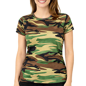 Tricou de camuflaj pentru damă, Malfini, woodland