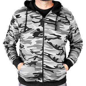 Hanorac camuflaj bărbătesc Malfini alb-negru