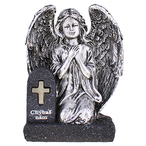 Decorațiune pentru mormânt Înger cu cruce luminoasă