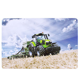 Tablă metalică retro cu tractor 30x20cm